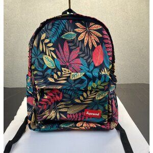 Supreme Backpack Leaves Floral Rare Print Zipper,Made in Korea
